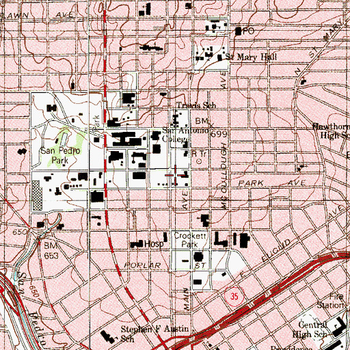 Topographic Map of L B Clegg House, TX