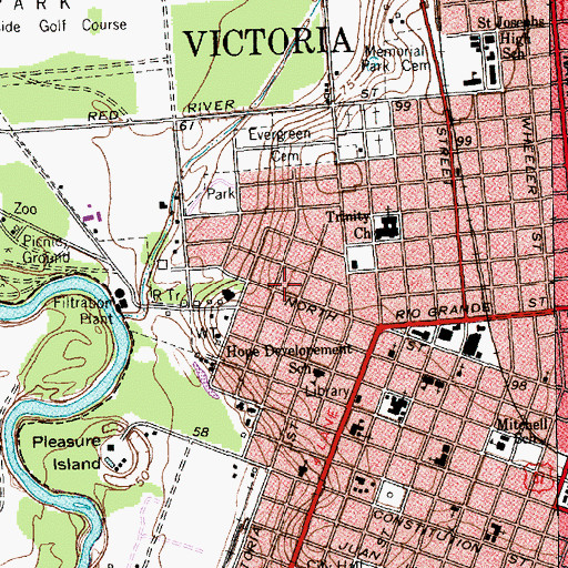 Topographic Map of Judge Alexander H Phillips House, TX