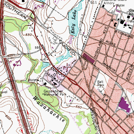 Topographic Map of Judge M B Templeton House, TX