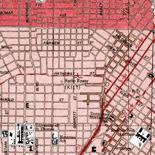 Topographic Map of Judson L Taylor House, TX