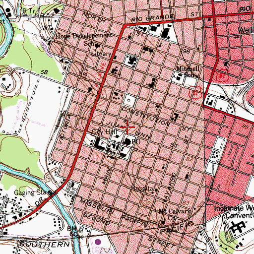 Topographic Map of Keef-Filley Building, TX