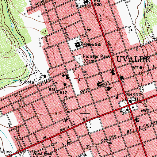 Topographic Map of John Nance Garner House, TX