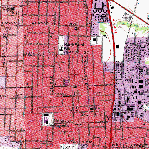 Topographic Map of John R Brown House, TX