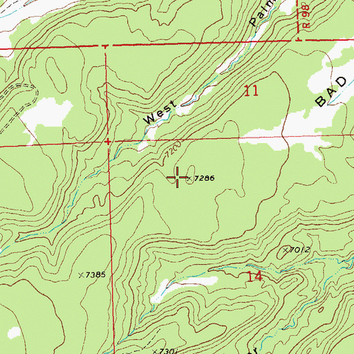 Topographic Map of Bad Point, CO