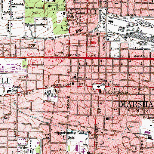 Topographic Map of John R. Stinson House, TX