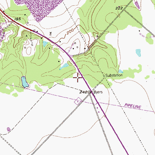 Topographic Map of John Stafford House, TX