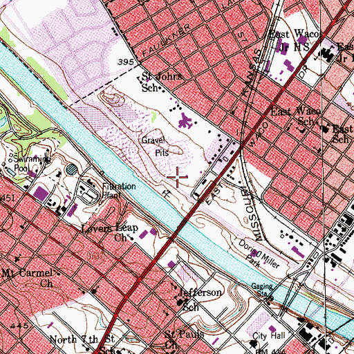 Topographic Map of John Wesley Mann House, TX