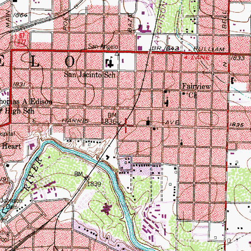 Topographic Map of John Willeke Senior House, TX