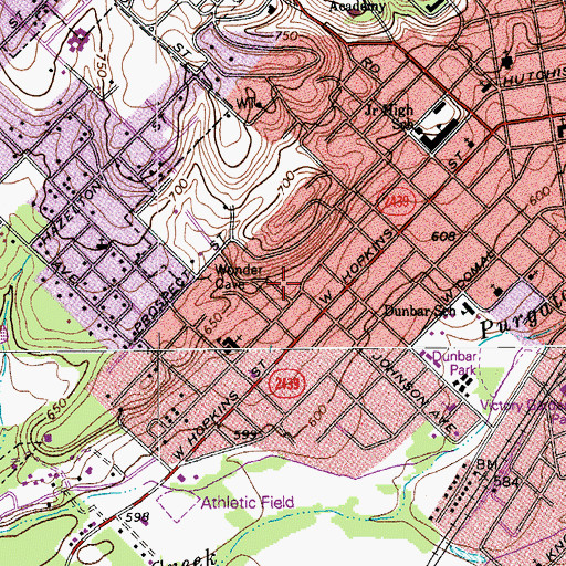 Topographic Map of Johnson House, TX