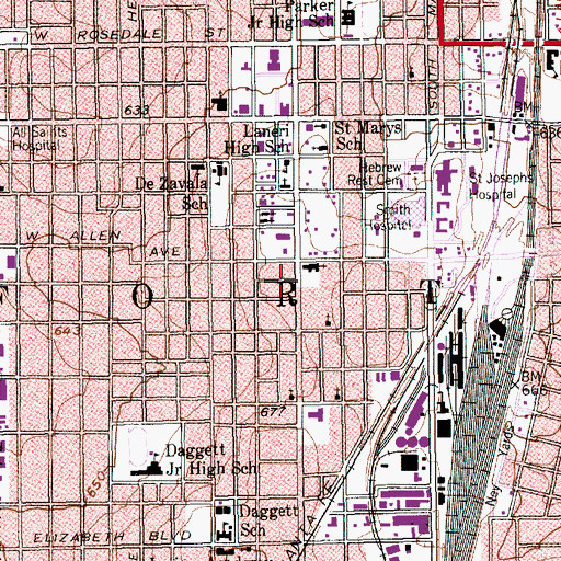 Topographic Map of Johnson-Elliott House, TX