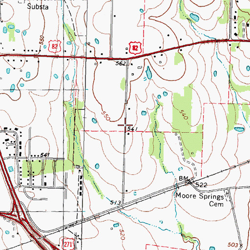 Topographic Map of Johnson-McCuistion House, TX