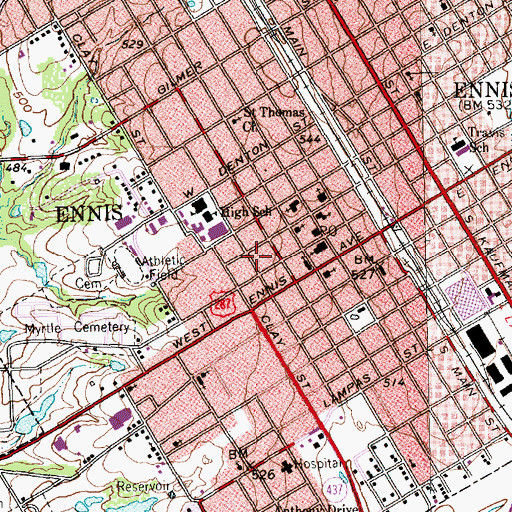 Topographic Map of Jolesch House, TX