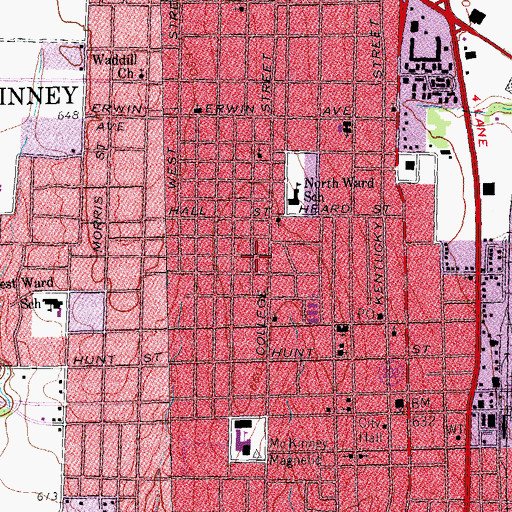 Topographic Map of John B Hill House, TX