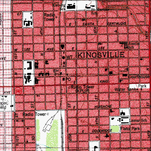 Topographic Map of John B Ragland Mercantile Company Building, TX