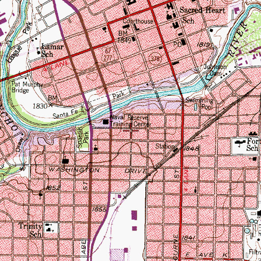 Topographic Map of John C Westbrook House, TX