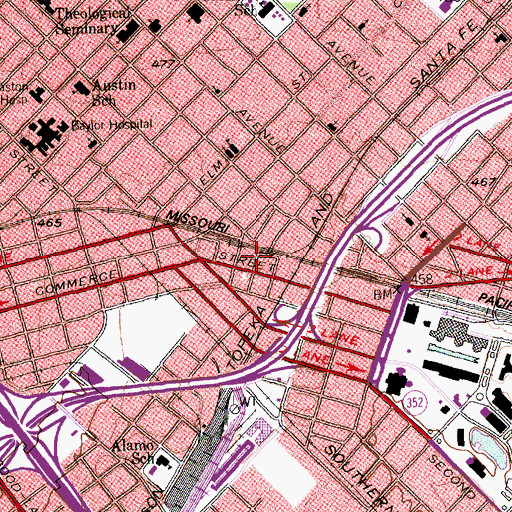 Topographic Map of John E Mitchell Company Plant, TX
