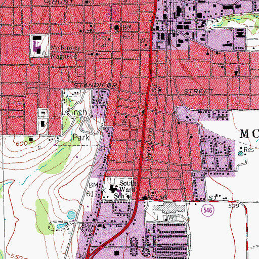 Topographic Map of John H Bingham House, TX