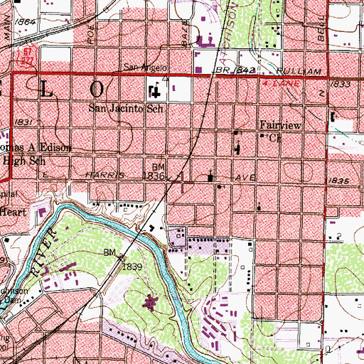 Topographic Map of John and Anton Willeke House, TX