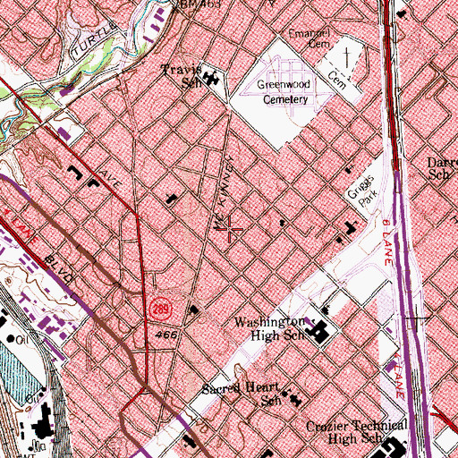 Topographic Map of Jacob and Eliza Spake House, TX