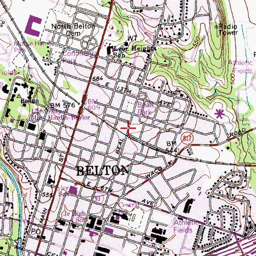 Topographic Map of James A Ferguson House, TX