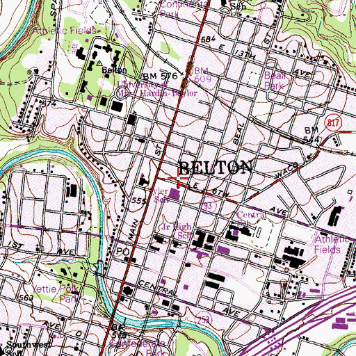 Topographic Map of James E and Miriam Ferguson House, TX