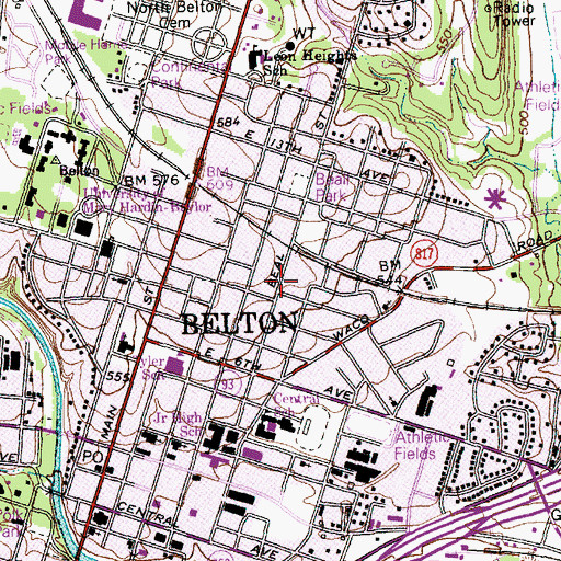Topographic Map of James House, TX