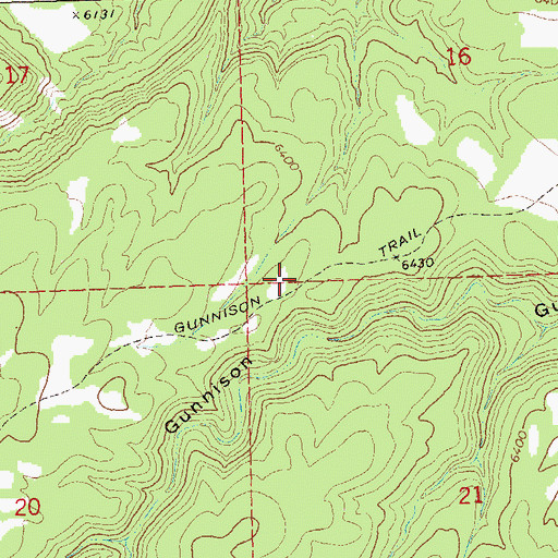 Topographic Map of Gunnison Trail, CO
