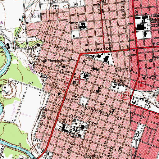 Topographic Map of James McFaddin House, TX