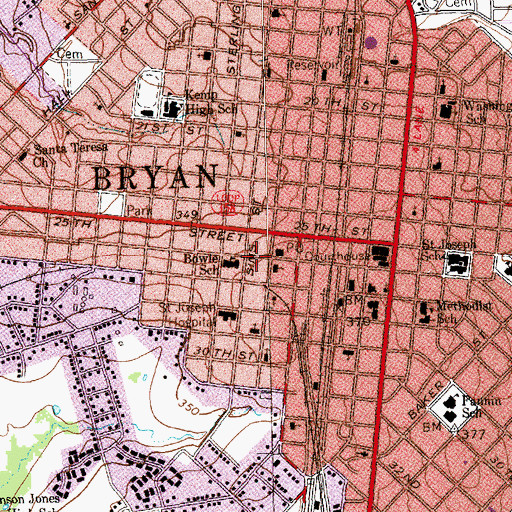 Topographic Map of James O Chance House, TX