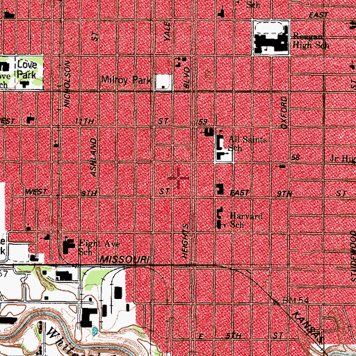 Topographic Map of Jay L Durham House, TX