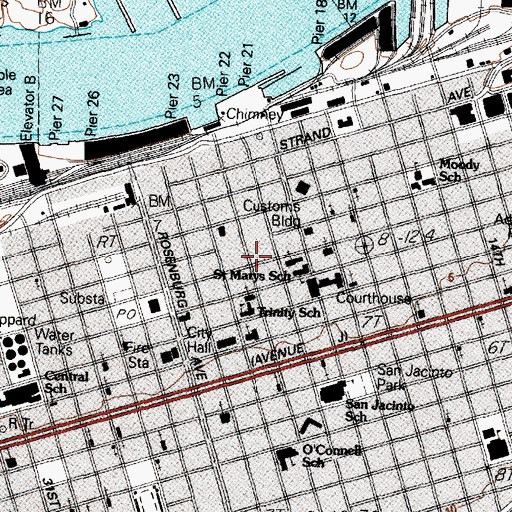Topographic Map of Jean Lafitte Hotel, TX