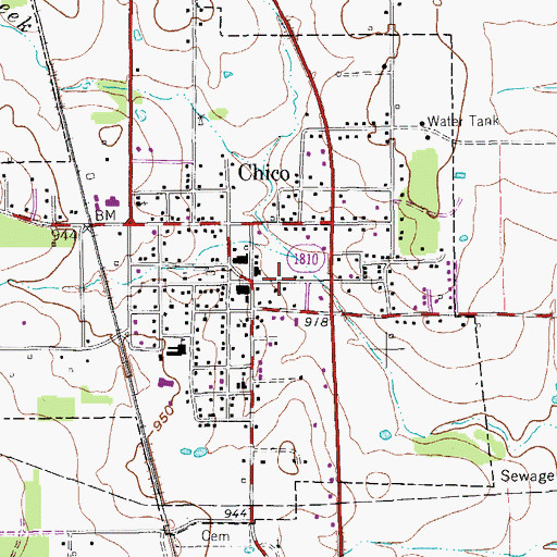 Topographic Map of J T Brown Hotel, TX