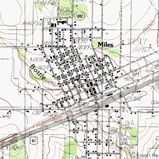 Topographic Map of J Thiele Building, TX