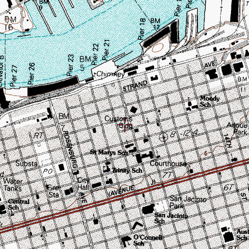 Topographic Map of International Order of Odd Fellows Lodge, TX