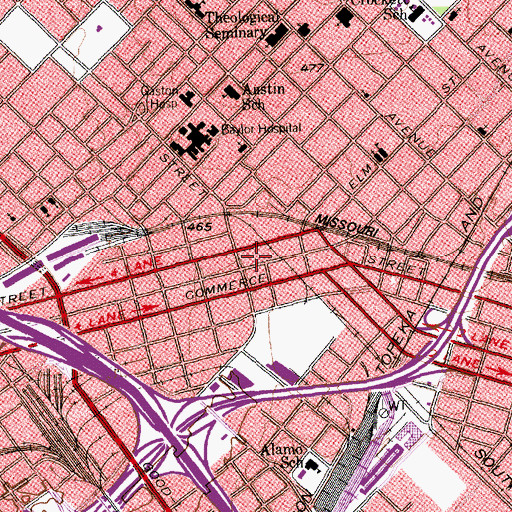 Topographic Map of Interstate Forwarding Company Warehouse, TX