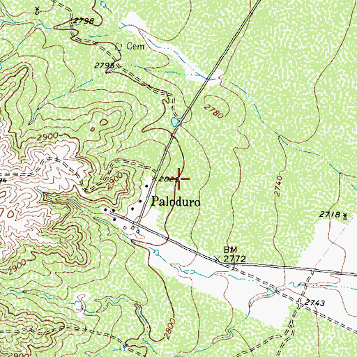Topographic Map of J A Ranch, TX