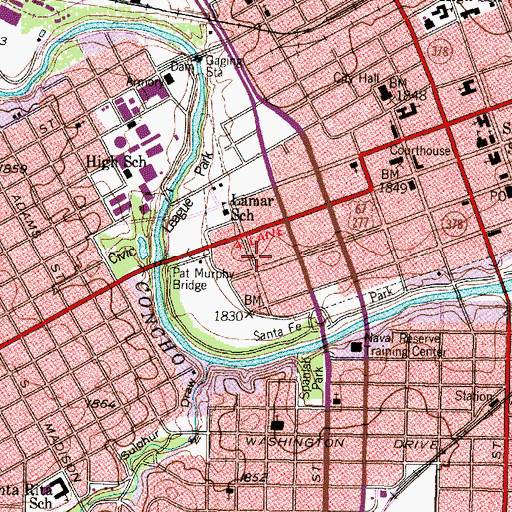 Topographic Map of J B Blakeney House, TX