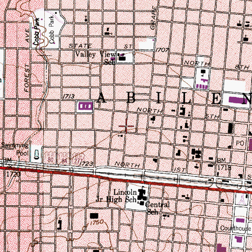Topographic Map of J D Magee House, TX