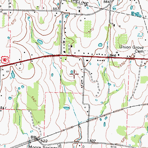 Topographic Map of J M and Emily Daniel House, TX