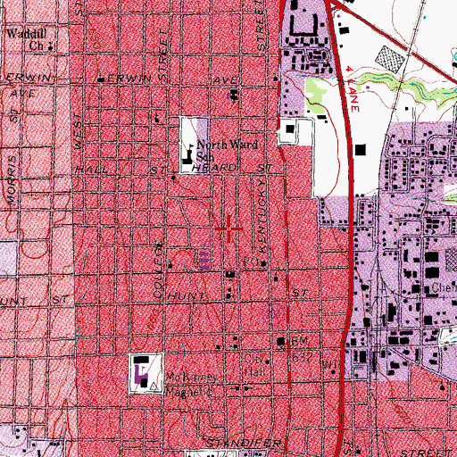 Topographic Map of J P Nenney House, TX