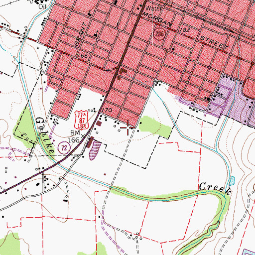 Topographic Map of House at 1002 Stockdale, TX
