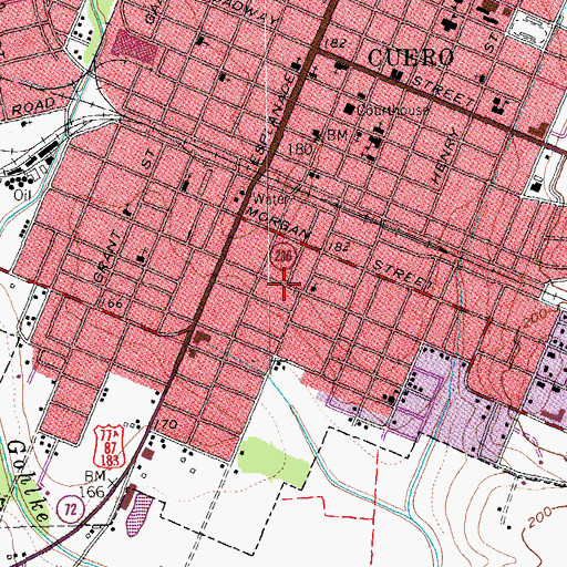 Topographic Map of House at 404 Stockdale, TX