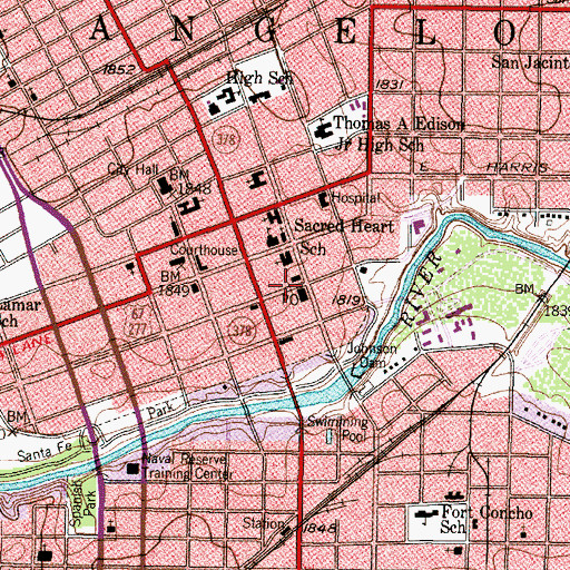 Topographic Map of Household Furniture Company Building, TX