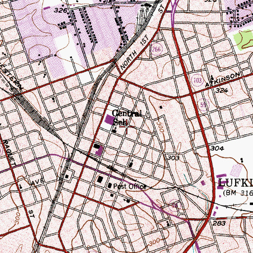 Topographic Map of Houston Brookshire-Yeates House, TX