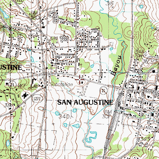 Topographic Map of Horn-Polk House, TX