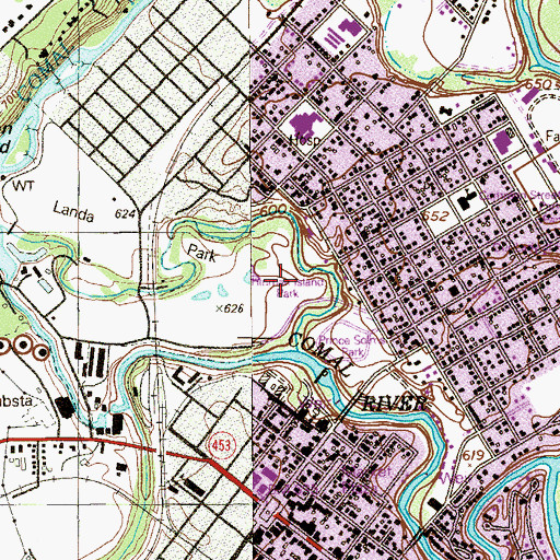 Topographic Map of Hotel Faust, TX
