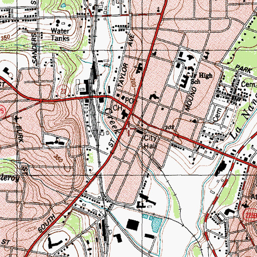 Topographic Map of Hoya Land Office Building, TX