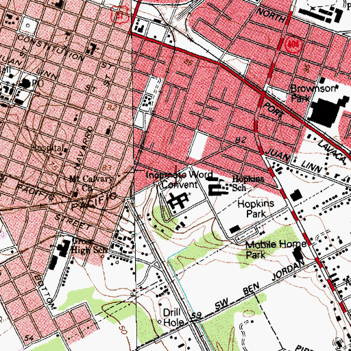 Topographic Map of Hull House, TX