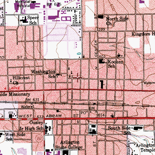 Topographic Map of Hutcheson-Smith House, TX