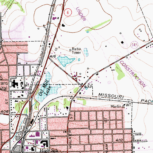 Topographic Map of Highlands Mansion, TX